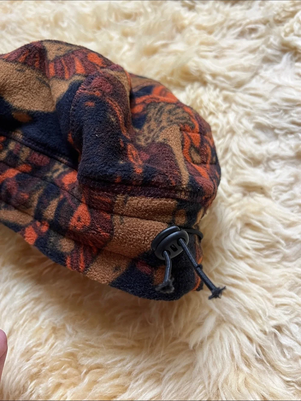 Kavu Mushroom Brown, Black & Orange Fleece Bucket Hat - Adult OS - Winter